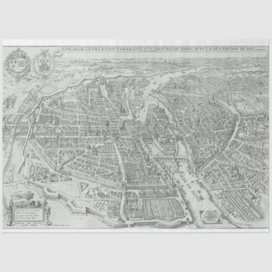 Junk Journal Paris Map Hintergrund Seidenpapier (Vorderseite)