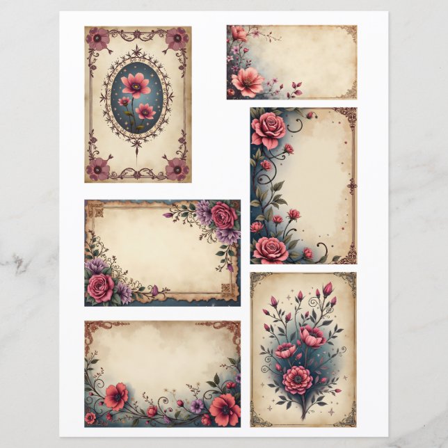 Junk Journal Scrapbook Papier Ephemera Tags  (Vorderseite)