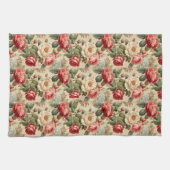 Junk-Journal-Seite für Vintage Rose Geschirrtuch (Horizontal)