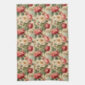 Junk-Journal-Seite für Vintage Rose Geschirrtuch (Vertikal)