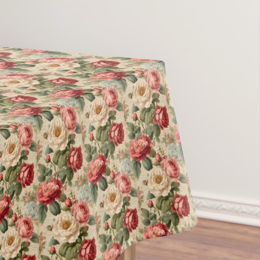 Junk-Journal-Seite für Vintage Rose Tischdecke (Beispiel)