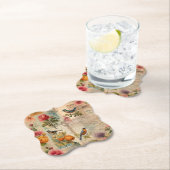 Junk Journal Seite mit Blumen + Vögel -  Untersetzer (Vor Ort)