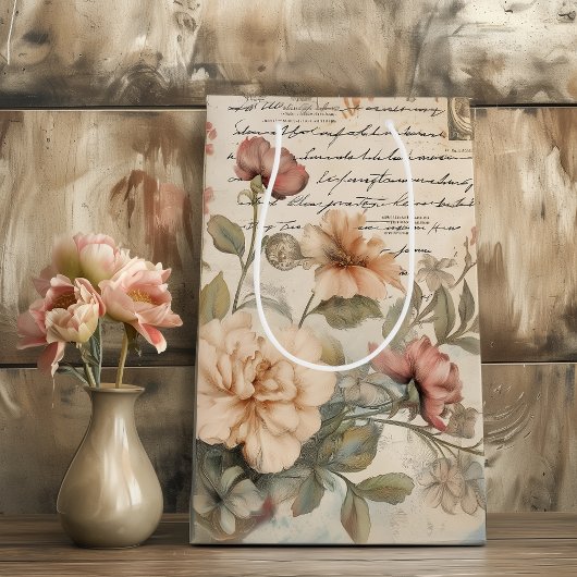 Junk Journal-Vintage Rose Mittlere Geschenktüte