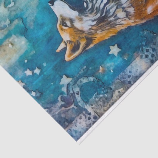 Junk Journal Wolf Seidenpapier (Ausschnitt)