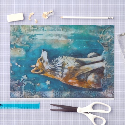 Junk Journal Wolf Seidenpapier (Handwerk)