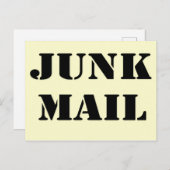 Junk Mail-, Post- und Grußkarte Postkarte (Vorne/Hinten)