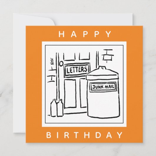 Junk Mail und Dustbin-Cartoon Karte (Vorderseite)