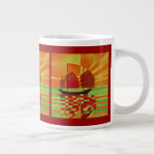 Junk on Sea of Green Cubist Abstrakt Jumbo-Tasse (Rechts)