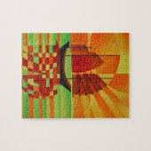 Junk on Sea of Green Cubist Abstrakt Puzzle (Horizontal)