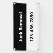 Junk Removal Black and White Business Phone Number Banner (Vertikal)