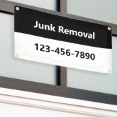 Junk Removal Black and White Business Phone Number Banner (Äußeres Gebäude)