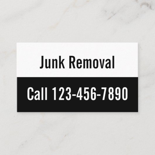 Junk Removal Black and White Werbung Visitenkarte (Vorderseite)