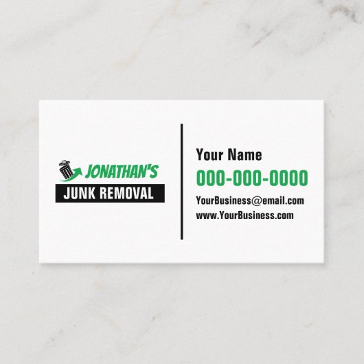 Junk Removal Business Cards Visitenkarte (Vorderseite)