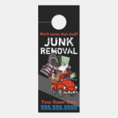 Junk Removal Garbage Hauling Red Lieferwagen 2 Türanhänger (Vorderseite)