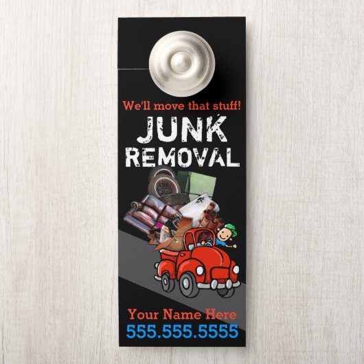 Junk Removal Garbage Hauling Red Lieferwagen 2 Türanhänger (Auf Knauf)