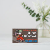 Junk Removal Garbage Hauling Red Lieferwagen Visitenkarte (Stehend Vorderseite)