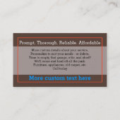 Junk Removal Garbage Hauling Red Lieferwagen Visitenkarte (Rückseite)