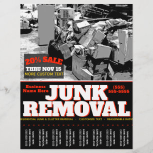 JUNK REMOVAL.GARBAGE HAULING Werbeblatt Flyer