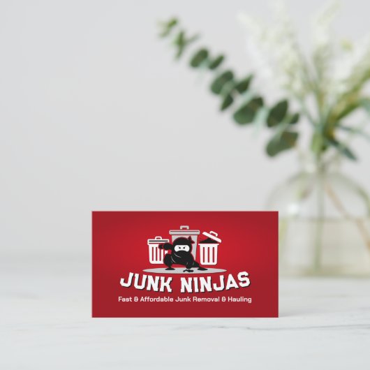 Junk Removal & Hauling - Junk Ninjas Visitenkarte (Stehend Vorderseite)