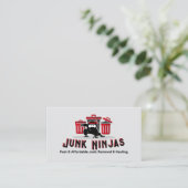 Junk Removal & Hauling - Junk Ninjas Visitenkarte (Stehend Vorderseite)