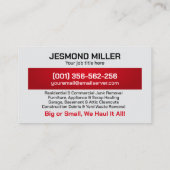 Junk Removal & Hauling - Junk Ninjas Visitenkarte (Rückseite)