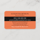 Junk Removal & Hauling Visitenkarte (Rückseite)