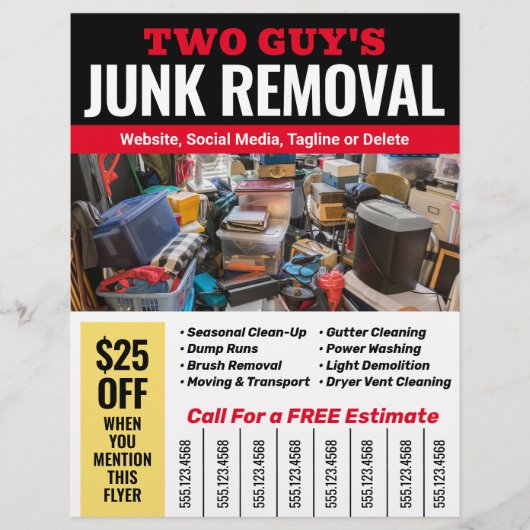 Junk Removal Phone Number Flyer (Vorne)