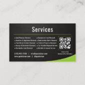 Junk Removal QR Code Metallic Visitenkarte (Rückseite)