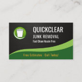 Junk Removal QR Code Metallic Visitenkarte (Vorderseite)