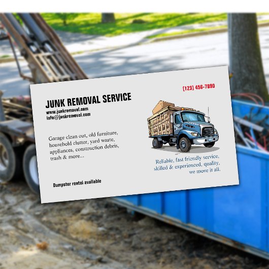 Junk Removal Service Visitenkarte