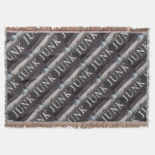 Junk-Schild auf antikem Schleppwagen, rostetes Met Decke (Vorderseite)