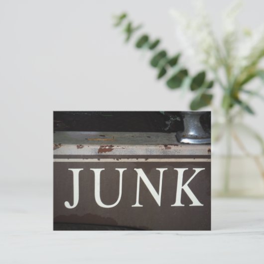 Junk: Vintages Truck-Zeichen Postkarte (Stehend Vorderseite)