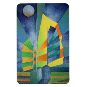 Junk vor dem Hintergrund des Seidenmondes Magnet