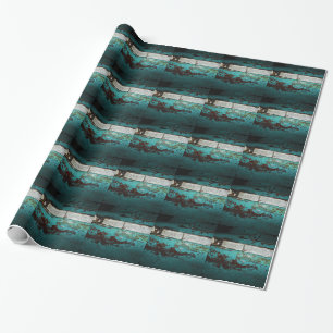 Junk Yard Vintage Car 50's aquamarine Aqua Geschenkpapier