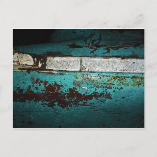 Junk Yard Vintage Car 50's aquamarine Aqua Postkarte (Vorderseite)