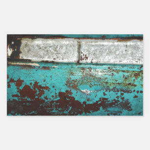 Junk Yard Vintage Car 50's aquamarine Aqua Rechteckiger Aufkleber