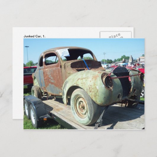 Junked Car, 1 Postkarte (Vorne/Hinten)
