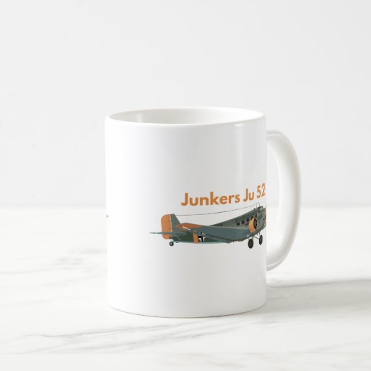 Junkers Ju 52 deutsches WW2-Flugzeug Kaffeetasse (VorderseiteRechts)