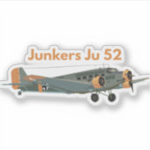 Junkers Ju 52 German WW2 Airplane Aufkleber (Vorderseite)