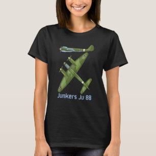 Junkers Ju 88 German Ww2 Fast Bomber Flugzeug Diag T-Shirt