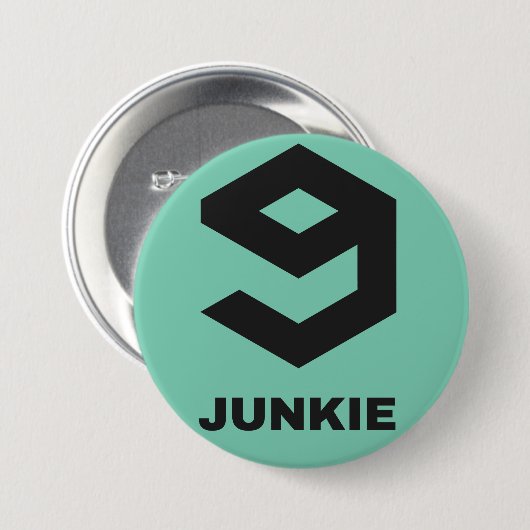 Junkie 9gag! Wenn 9000 Posten nicht genug. sind. Button (Vorne & Hinten)