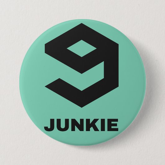 Junkie 9gag! Wenn 9000 Posten nicht genug. sind. Button (Vorderseite)