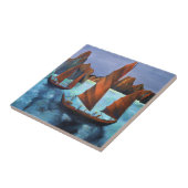 Junks in der absteigenden Drachenbucht Fliese (Seite)