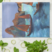 Junks in der absteigenden Drachenbucht Geschirrtuch (Gefaltet)