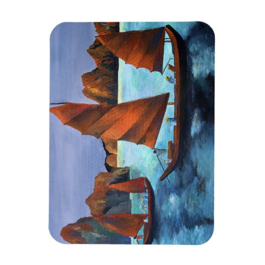 Junks in der absteigenden Drachenbucht Magnet (Vertikal)