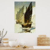 Junks, Wei-hai-wei, China - Bertha Lum - 1922 Poster (Küche)