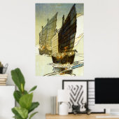 Junks, Wei-hai-wei, China - Bertha Lum - 1922 Poster (Heimbüro)