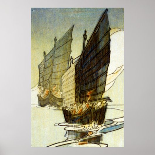 Junks, Wei-hai-wei, China - Bertha Lum - 1922 Poster (Vorne)