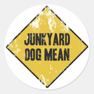Junkyard-Hund gemein Runder Aufkleber