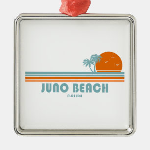 Juno Beach Florida Sun Palm Trees Ornament Aus Metall